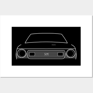 AMC Gremlin 1970s classic car white outline graphic Posters and Art